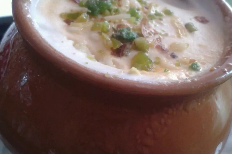 Kulfi set in an earthen matka pot